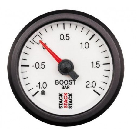 Manomètre STACK mécanique pression turbo -1.0 à +2.0 bars blanc