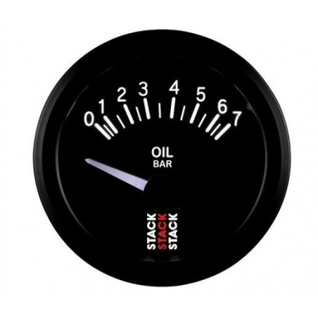 Manomètre STACK électrique pression huile 0-7 bars noir