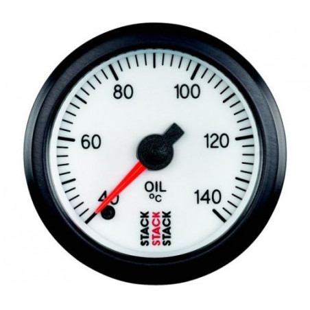 Manomètre STACK analogique pro température huile 40-140°C blanc