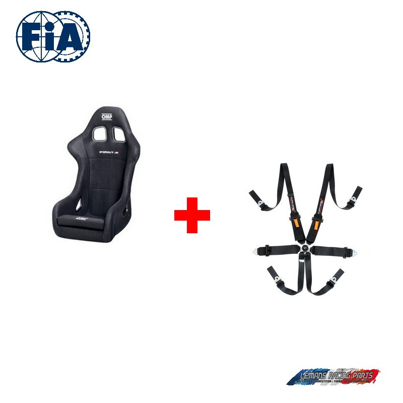 Pack Baquet FIA OMP First-R  + Harnais FIA