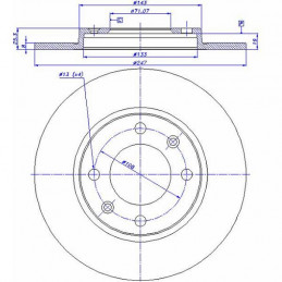 Disques de frein REDSPEC Rainurés percés pour CITROEN Saxo ou PEUGEOT 106 206 306 247x 8 mm arrière