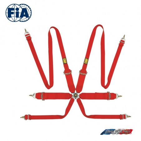 Harnais FIA OMP 0204 EH rouge