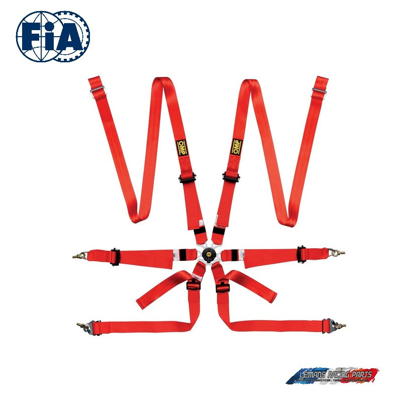 Harnais FIA ONE 2 Versa 6 points rouge