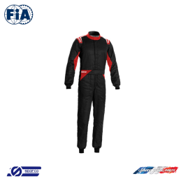 Combinaison FIA 8856-2018 SPARCO Sprint noir et rouge