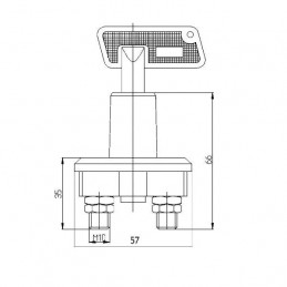 Coupe-circuit mécanique 2 pôles à clef 100 ampères